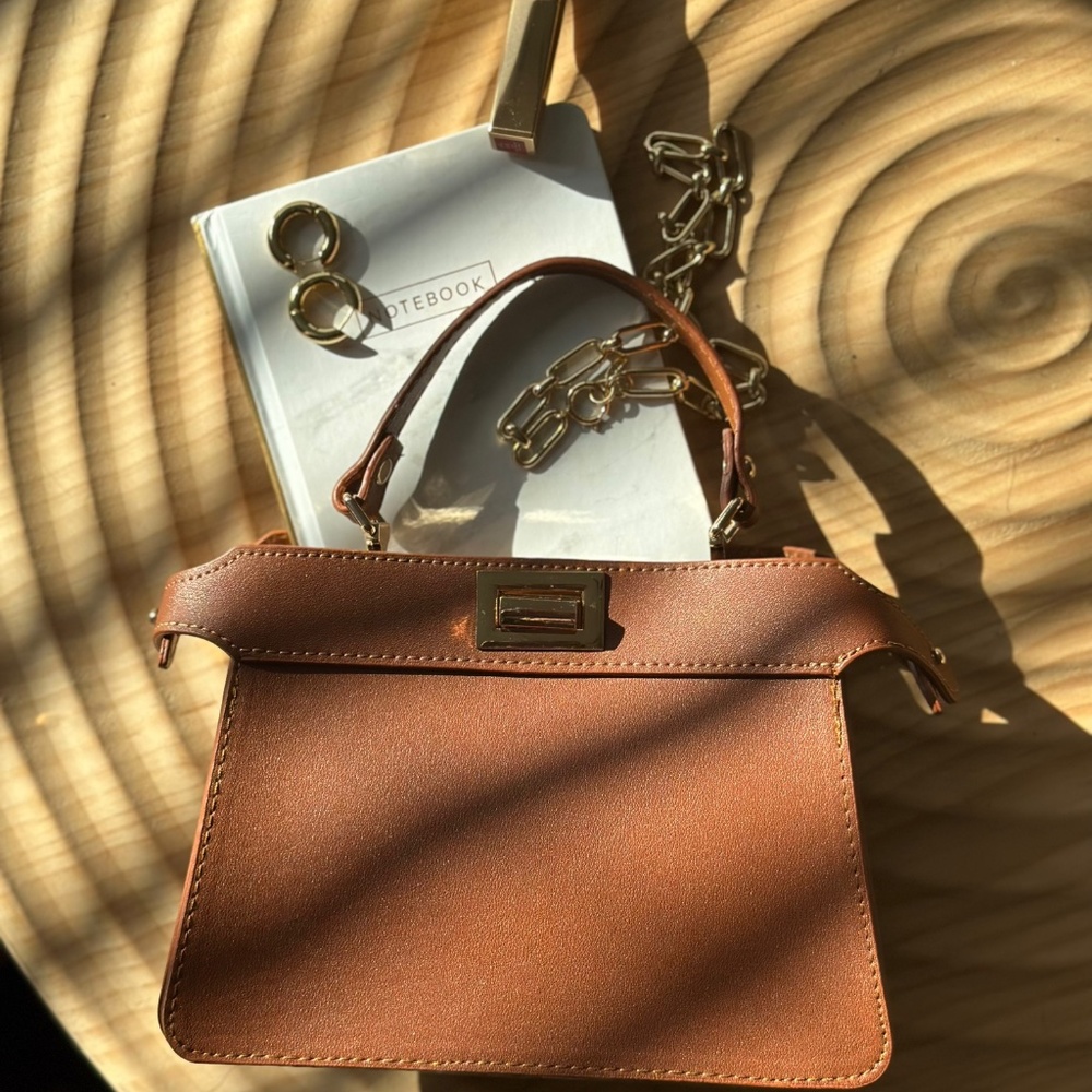 Ainaz Studio small fashion handbag for fall, crossbody, handmade, brown bag - Picture 5 of 5